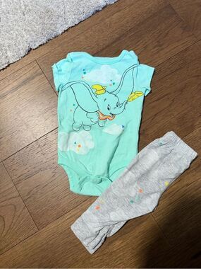 Disney Dumbo Jumping Bean Baby Outfit Size 6 Months